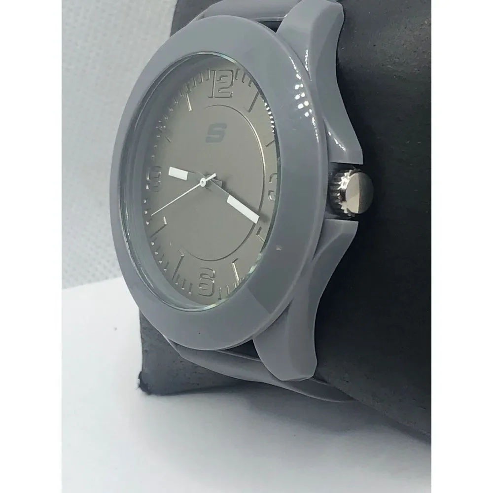 Skechers SR5011 Men's Grey Silicone Analog Grey Dial Quartz Genuine Watch OP158